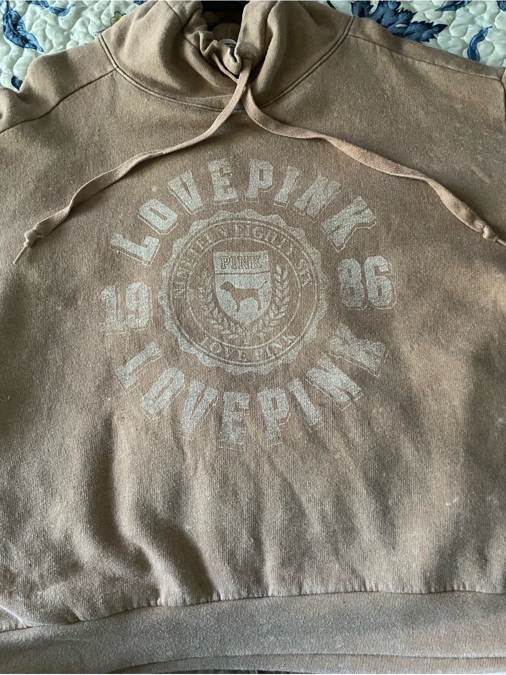 PINK Victoria's Secret Brown Crewneck Sweatshirt with LovePink Crest